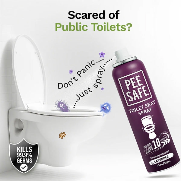 Pee Safe Toilet Seat Spray Lavender 75ml - Pack of 2