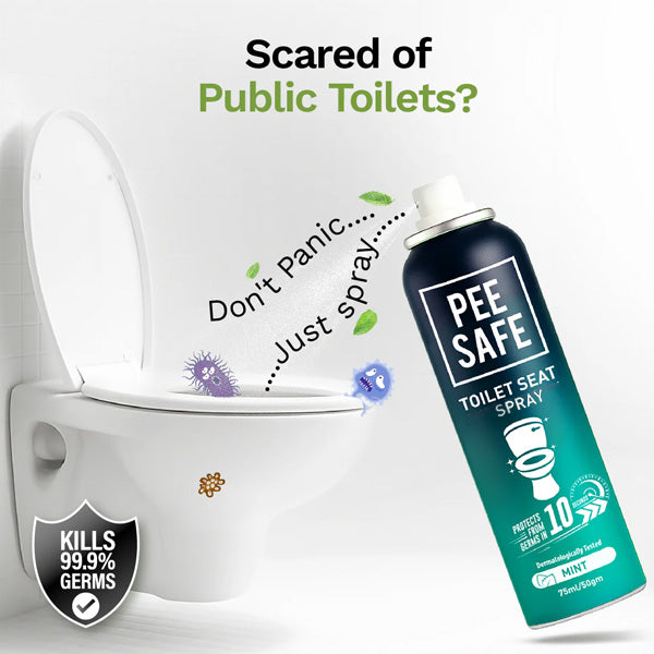 Pee Safe Toilet Seat Spray Mint 75ml - Pack of 2