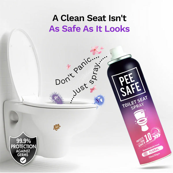 Pee Safe Toilet Seat Spray Floral 75ml - Pack of 2