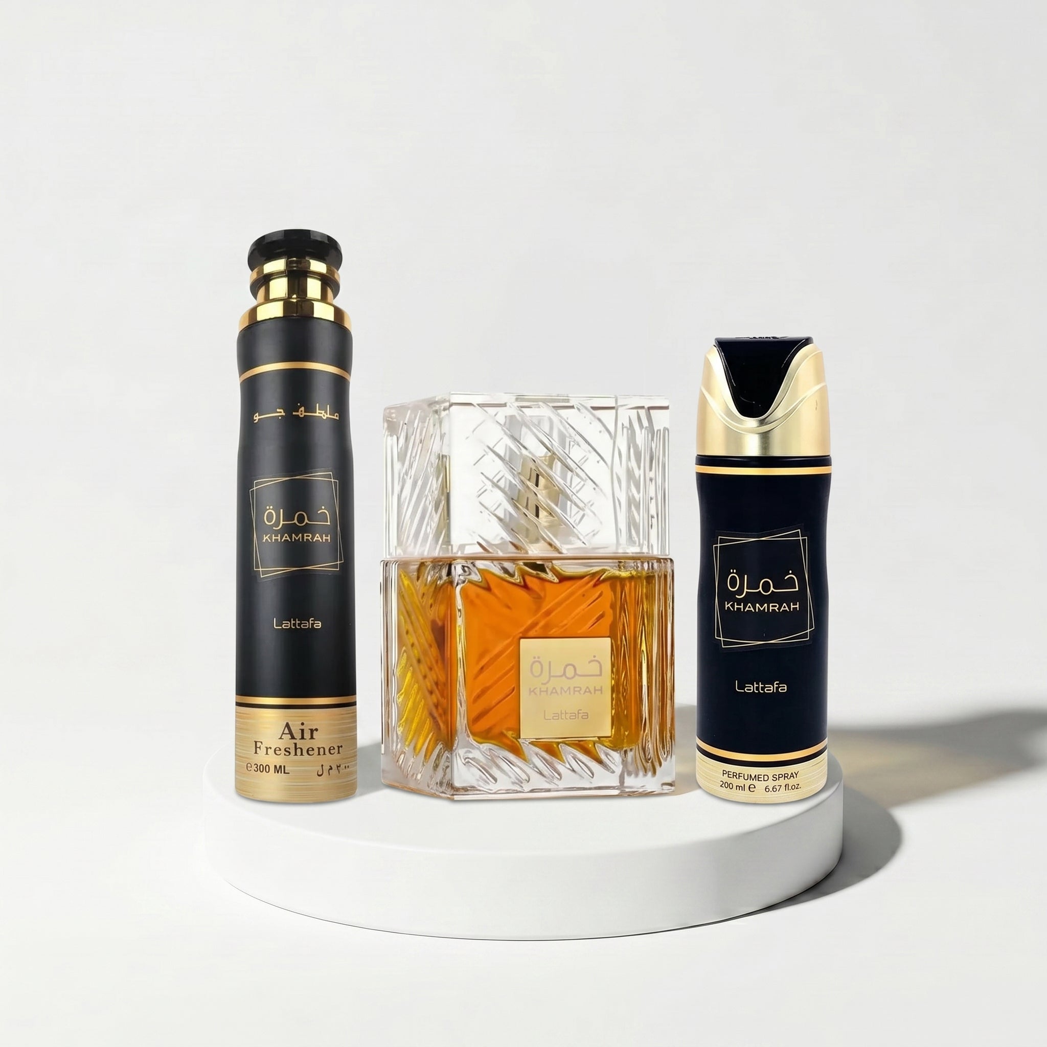 香水(ユニセックス) LATTAFA GIFT SET BOX Lattafa Khamrah Unisex Gift Set - Perfume, Deodorant & Air