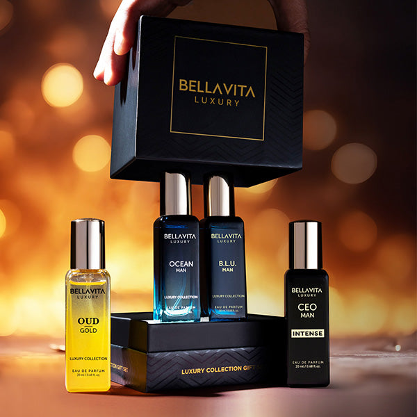 Bellavita Luxury Collection Intense+B.L.U+Ocean+Gold Edp Gift Set 4*20ml for Men