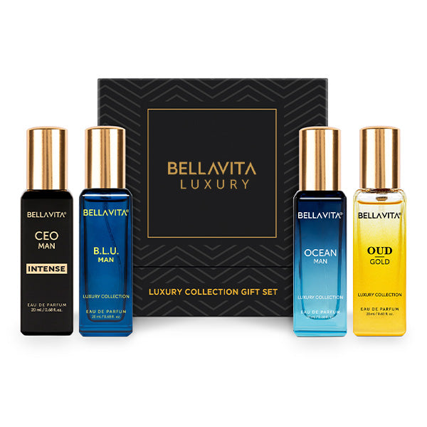 Bellavita Luxury Collection Intense+B.L.U+Ocean+Gold Edp Gift Set 4*20ml for Men
