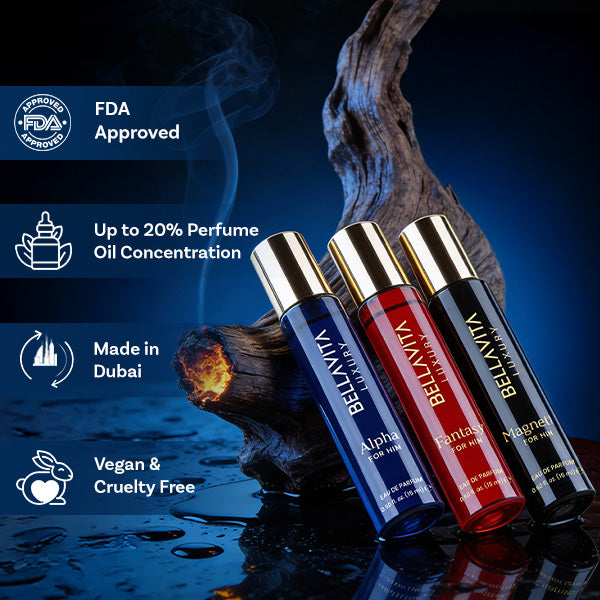 Bellavita Luxury Mood Collection Alpha+Fantasy+Magnetic  EDP Gift Set 3*15ML for Man