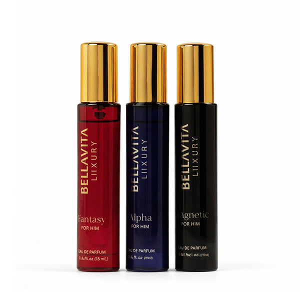 Bellavita Luxury Mood Collection Alpha+Fantasy+Magnetic  EDP Gift Set 3*15ML for Man